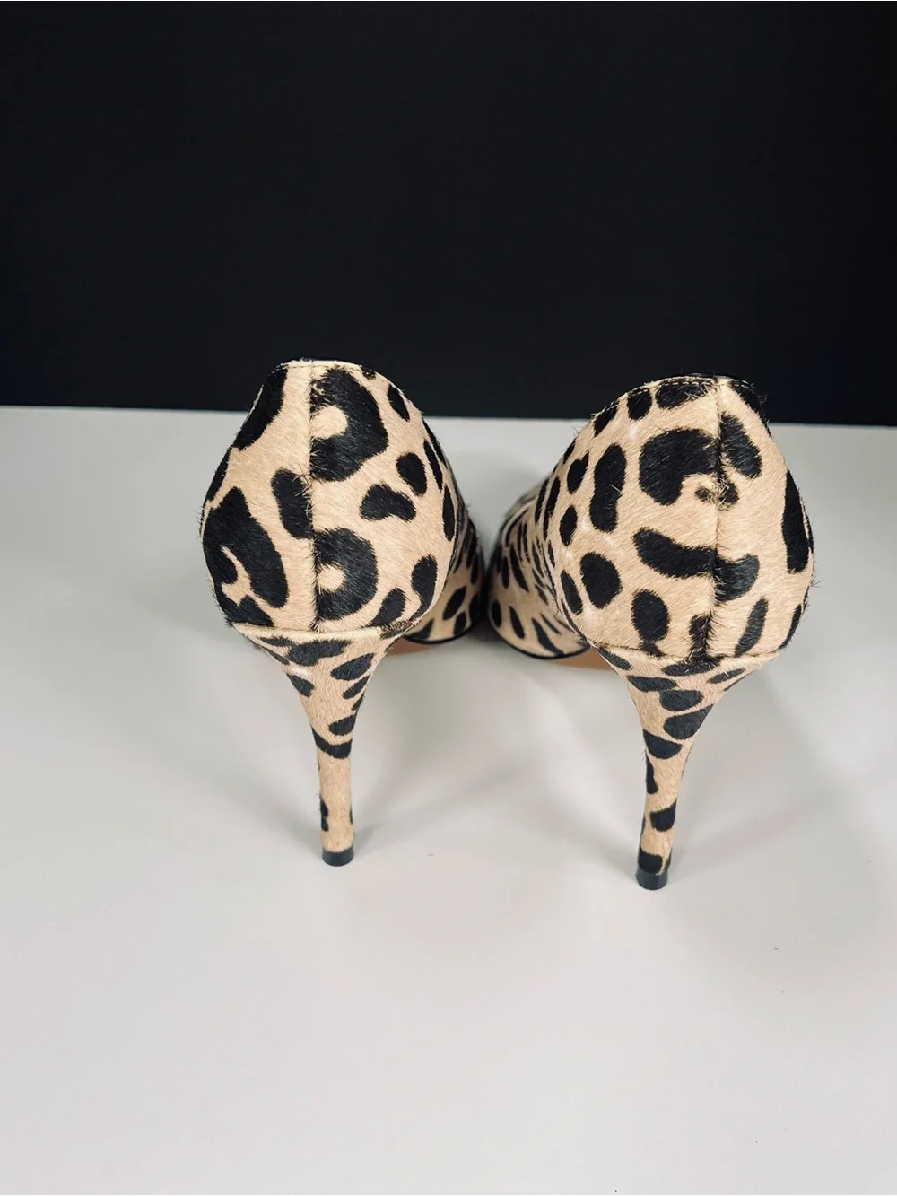Linea Paolo Leopard Print Calf Hair Pointed Toe Stiletto Pump - Beige/Black